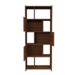 Modern Book Shelf cum Display Unit – Classic Walnut -Transteel