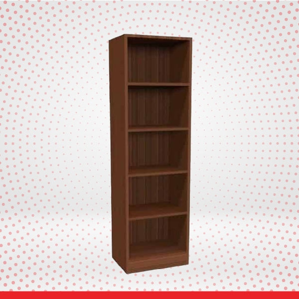 Modern Open Book Shelf - Classic Walnut-Transteel