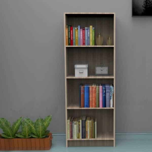 Modern Open Book Shelf – Moldau Acacia light -Transteel