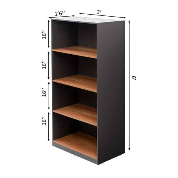 Open Book – Filing Shelf-dark brown-dimension