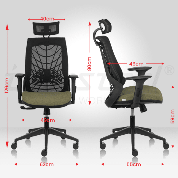 PHOENIX High Back Ergonomic Office Chair With 3D Arms - Black