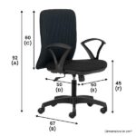 PRIME NEO – Mid Back Chair with Fabric Back and Fixed Arms