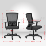 REFLEX BLACK Mid Back Ergonomic Office Chair With Mesh Back & Adjustable Arms