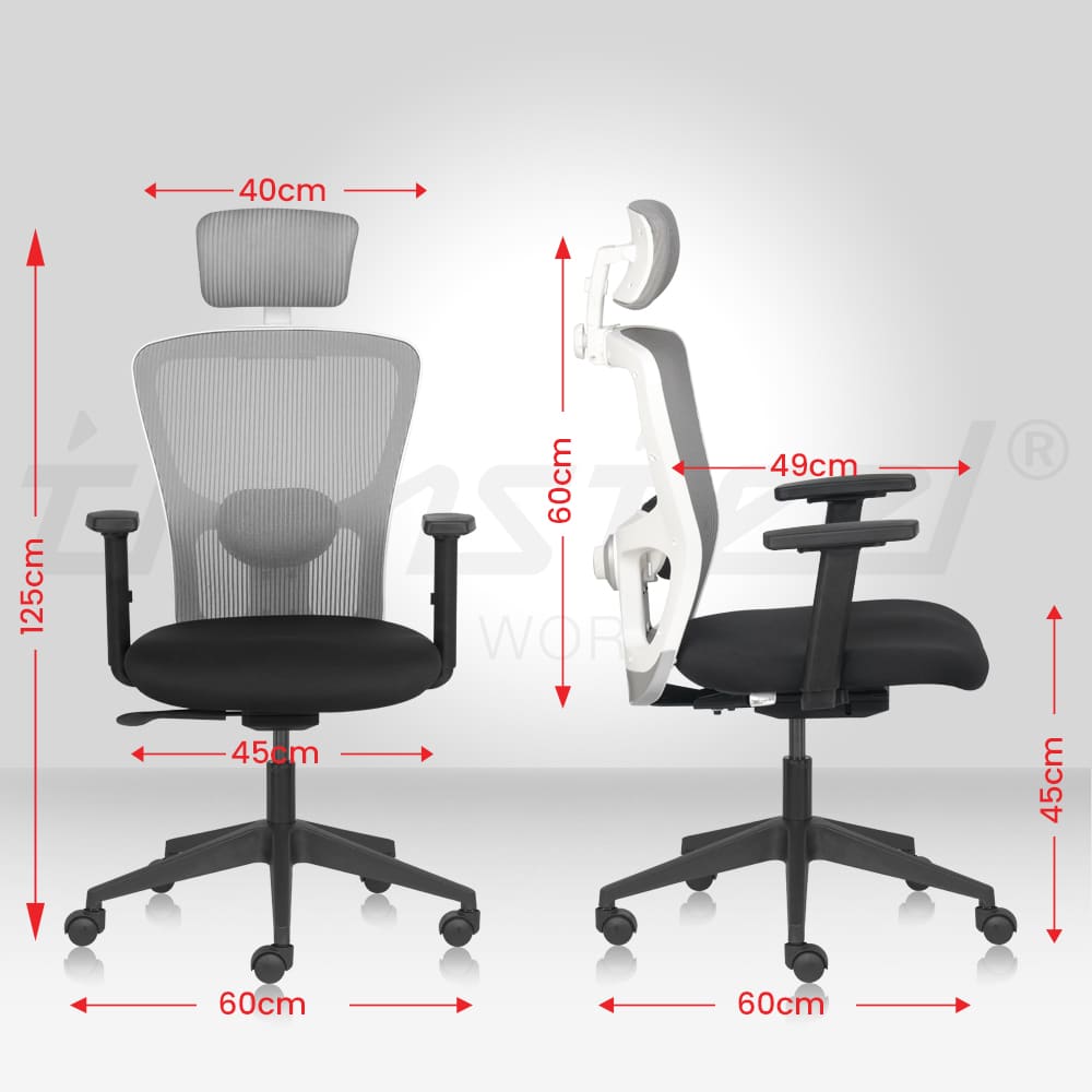 RELAY High Back Ergonomic Office Chair with Mesh Back & 1D Arms