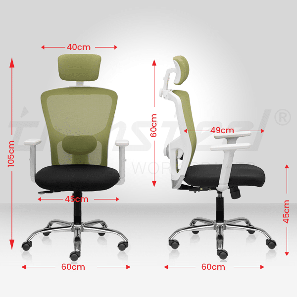 RELAY High Back Ergonomic Office Chair with Mesh Back & 1D Arms