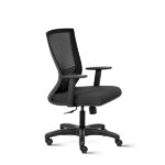 Reflex - Black - Mid Back Ergonomic Office Chair with Mesh Back and Adjustable Arms - TRANSTEEL