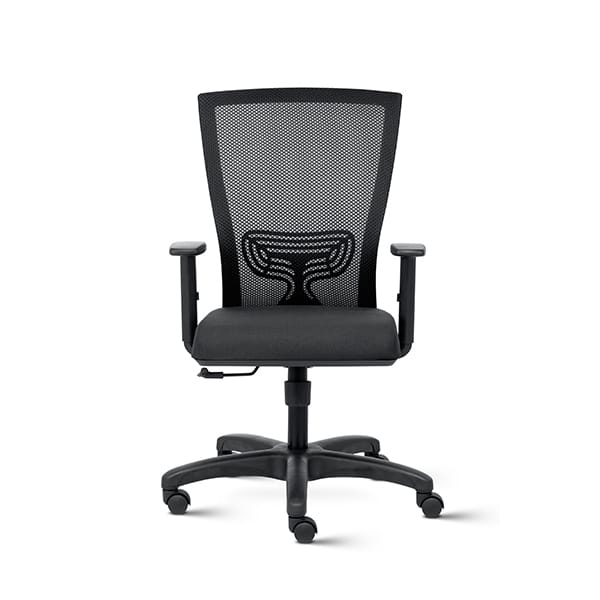 Reflex - Black - Mid Back Ergonomic Office Chair with Mesh Back and Adjustable Arms - TRANSTEEL