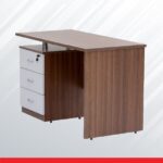 SERIES A - Staff Office Table - 4Ft(L) X 2Ft(W) with 3 Drawer Pedestal-Dark Brown - Transteel