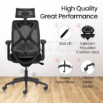 SUIT BLACK High Back Ergonomic Office Chair With Mesh Back & 1D Arms