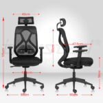 SUIT BLACK High Back Ergonomic Office Chair With Mesh Back & 1D Arms