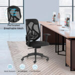 SUIT BLACK Mid Back Ergonomic Office Chair With Mesh Back & 1D Arms