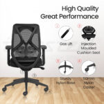 SUIT BLACK Mid Back Ergonomic Office Chair With Mesh Back & 1D Arms