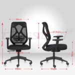 SUIT BLACK Mid Back Ergonomic Office Chair With Mesh Back & 1D Arms