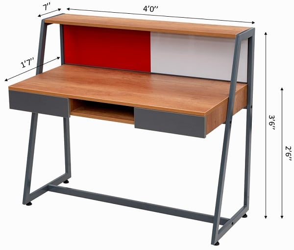 HomeWork Performance Study Table with Pinboard, Writing Board, Two Pencil Drawers, Open Shelf and Storage