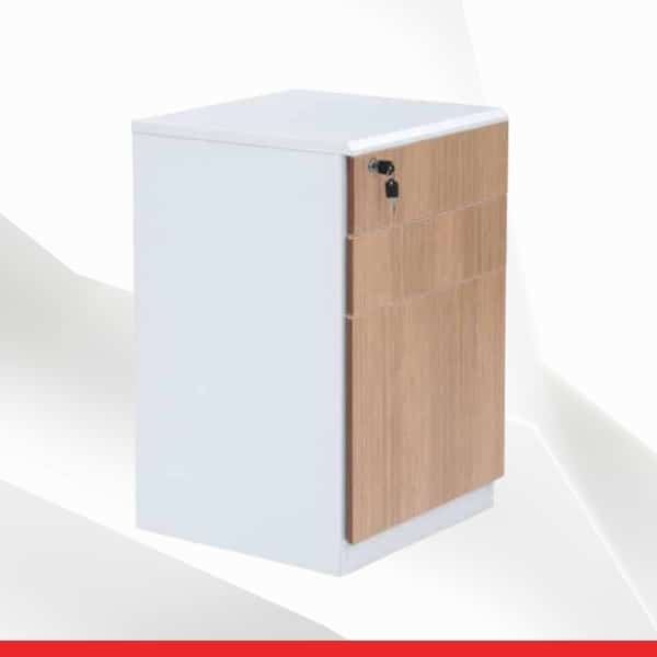 Slim Pedestal with three drawers with Monumental Oak facia-TRANSTEEL