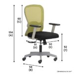 SMART-Grey- Mid Back Mesh Ergonomic Chair With Adjustable Arms