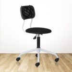 SPIN WHITE Swivel Chair with Mesh Backrest and Padded Seat