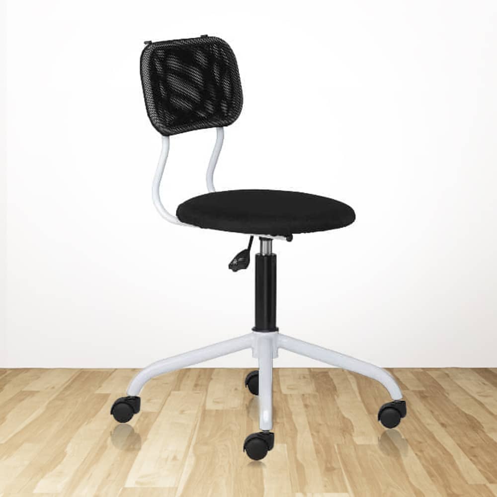 SPIN WHITE Swivel Chair with Mesh Backrest and Padded Seat