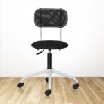 SPIN WHITE Swivel Chair with Mesh Backrest and Padded Seat