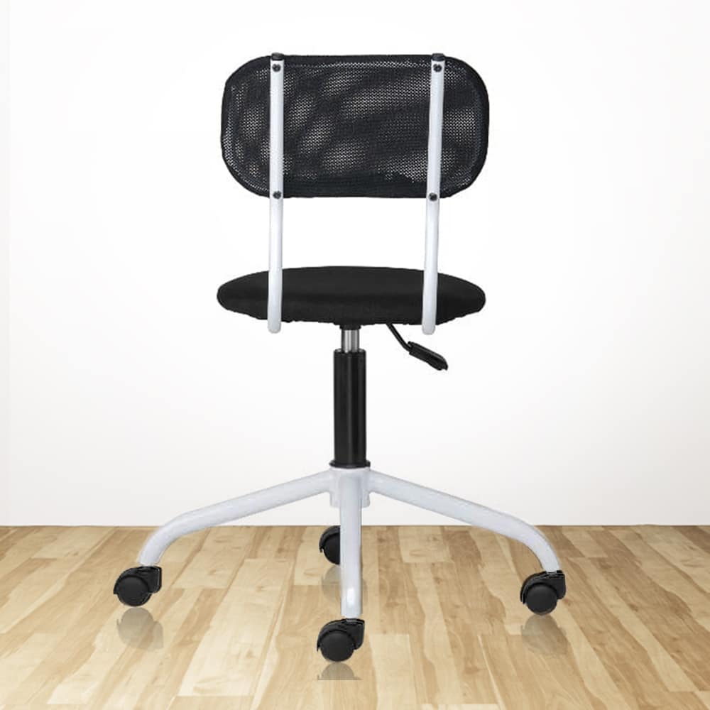 SPIN WHITE Swivel Chair with Mesh Backrest and Padded Seat