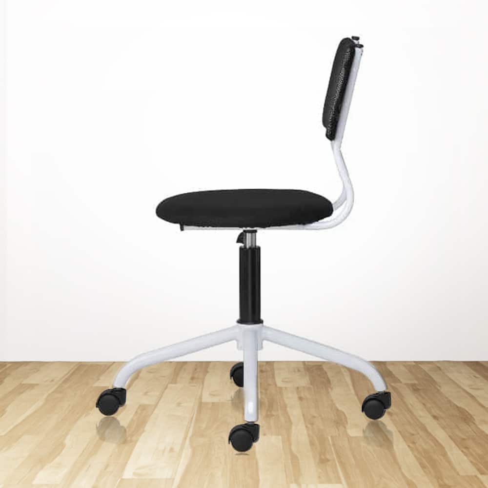 SPIN WHITE Swivel Chair with Mesh Backrest and Padded Seat