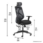 SUIT BLACK - High Back Mesh Ergonomic Chair with Adjustable Arms