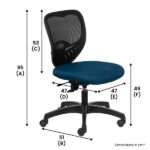 SWIFT-Low Back Ergonomic Chair With Out Arms – Blue