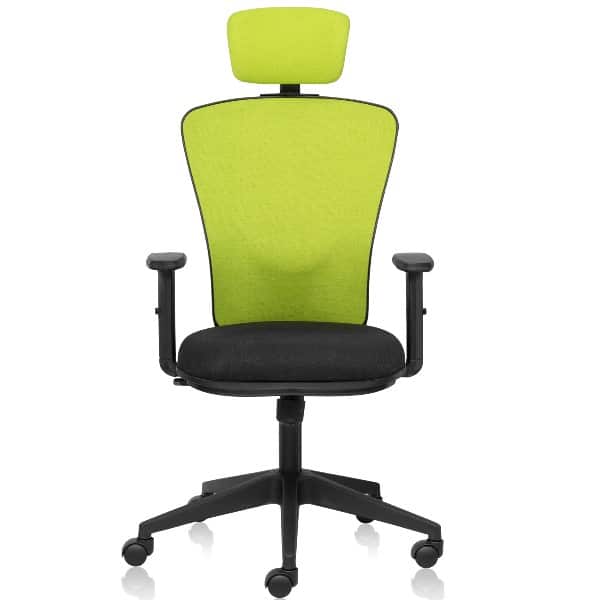 Fluid Basics High Back chair with adjustable lumbar and high tensile breathable natural fabrics