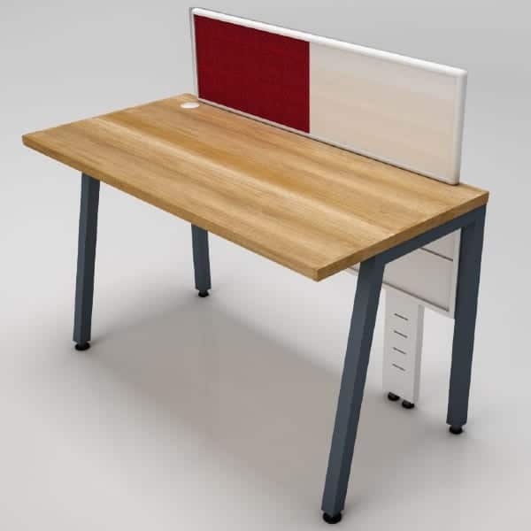 Alchemy Office Workstatiion for one person with pinboard, writing board and 4 X 2 table size per person