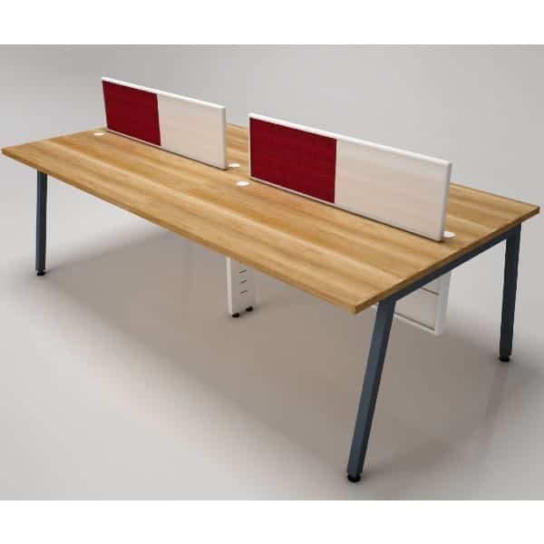 Alchemy Office Workstation for four persons with Pinboard , writing board and 4 X 2 table size per person