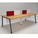 Alchemy Office Workstation for four persons with Pinboard , writing board and 4 X 2 table size per person