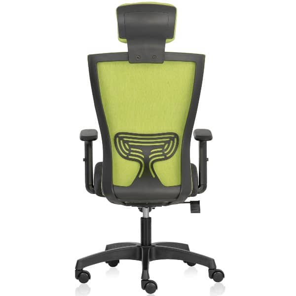 Reflex High Back Ergonomic Bio Chair with Adjustable arms and with Anti Stain , Anti Microbial Natural Fabrics