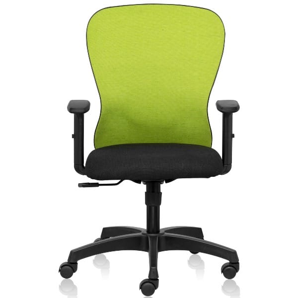 Smart Mid Back chair with adjustable lumbar, high tensile breathable natural fabrics & adjustable arms