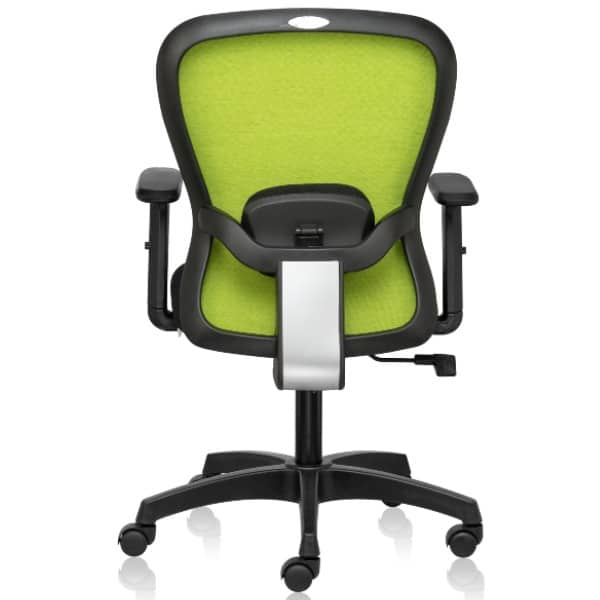 Smart Mid Back chair with adjustable lumbar, high tensile breathable natural fabrics & adjustable arms