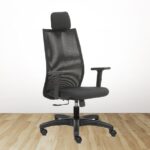 VECTOR Black High Back Ergonomic Office Chair with Mesh Back & one D Arms