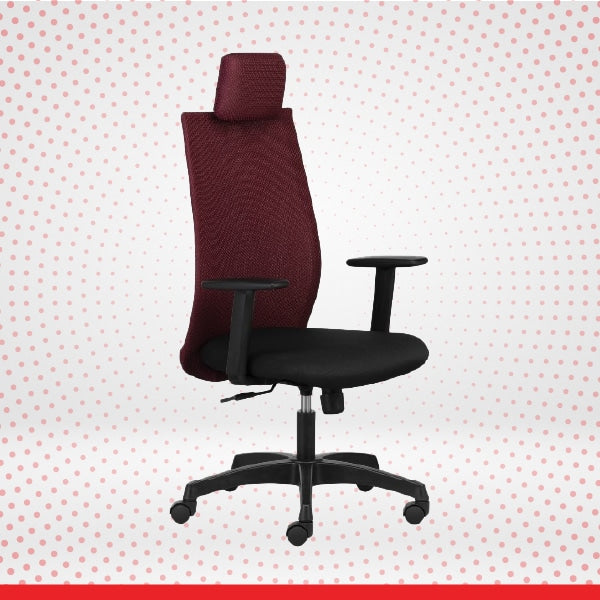 VECTOR - Maroon High Back Mesh Ergonomic Office Chair - Transteel