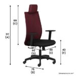 VECTOR – Maroon High Back Mesh Ergonomic Chair with Adjustable Arms