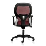 iWEB Mid Back Ergonomic Office Chair with Maroon Mesh Back & 1D Arms