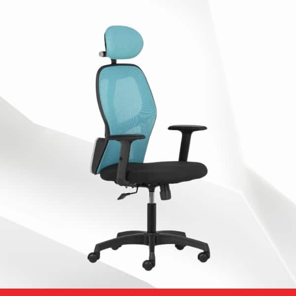 iWEB - Blue High Back Ergonomic Office Chair - Transteel